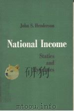 National Income:Statics and Dynamics PDF电子版封面