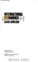 INTERNATIONAL ECONOMICS PDF电子版封面
