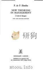 NEW THINKING IN MANAGEMENT PDF电子版封面