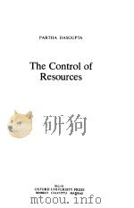 The Control of Resources PDF电子版封面