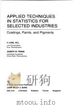 APPLIED TECHNIQUES IN STATISTICS FOR SELECTED INDUSTRIES PDF电子版封面