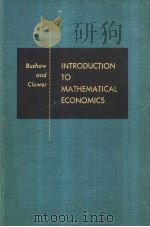 INTRODUCTION TO MATHEMATICAL ECONOMICS PDF电子版封面