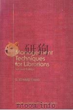 Management Techniques for Librarians PDF电子版封面 0122438566
