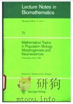Lecture Notes in Biomathematics PDF电子版封面 0387178759