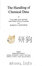 The Handling of Chemical Data PDF电子版封面