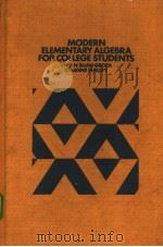 MODERN ELEMENTARY ALGEBRA FOR COLLEGE STUDENTS PDF电子版封面