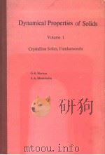 Dynamical Properties of Solids PDF电子版封面