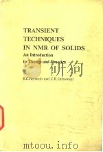 TRANSIENT TECHNIQUES IN NMR OF SOLIDS PDF电子版封面