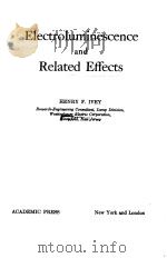 Electroluminescence and Related Effects PDF电子版封面