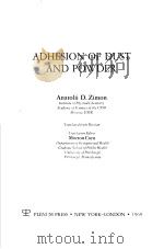ADHESION OF DUST AND POWDER PDF电子版封面