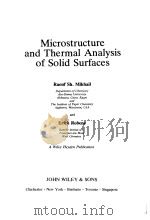 Microstructure and Thermal Analysis of Solid Surfaces（ PDF版）