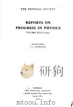 REPORTS ON PROGRESS IN PHYSICS 1960 PDF电子版封面