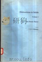 Dislocations in Solids Volume 1 PDF电子版封面