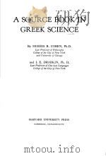 A SOURCE BOOK IN GREEK SCIENCE PDF电子版封面