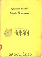 Quantum Theory of Angular Momentum PDF电子版封面