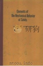 Elements of the Mechanical Behavior of Solids PDF电子版封面