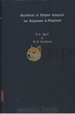 Handbook of Elliptic Itegrals for Engineers & Physics PDF电子版封面