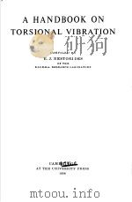 A HANDBOOK ON TORSIONAL VIBRATION PDF电子版封面