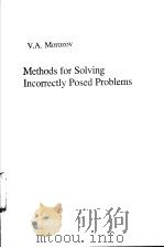 Methods for Solving Incorrectly Posed Problems PDF电子版封面