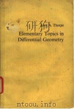 Elementary Topics in Differential Geomentry PDF电子版封面