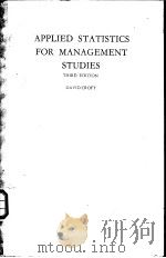 APPLIED STATISTICS FOR MANAGEMENT STUDIES（ PDF版）