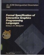 Formal Specification of Interactive Graphics Languages PDF电子版封面 0262131919