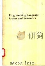 Programming Language Syntax and Semantics     PDF电子版封面     