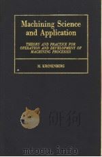 Machining Science and Application PDF电子版封面