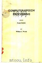 COMPUTER SPEECH PROCESSING PDF电子版封面