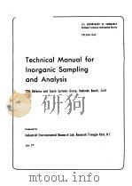 Technical Manual for Inorganic Sampling and Analysis PDF电子版封面 U.S. DEPARTMENT OF COMMERCE
