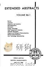 EXTENDED ABSTRACTS VOLUME 86-1 PDF电子版封面