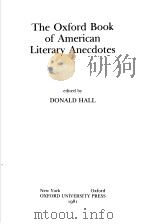The Oxford Book of American Literary Anecdotes PDF电子版封面