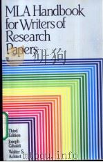 MLA Handbook for Writers of Research Papers PDF电子版封面
