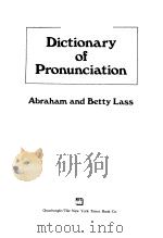 Dictionary of Pronunciation PDF电子版封面
