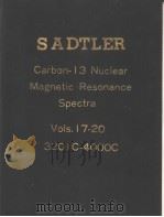 SADTLER Carbon-13 Nuclear Magnetic Resonance Spectra Vols.17-20 PDF电子版封面