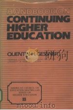 HANDBOOK ON CONTINUING HIGHER EDUCATION PDF电子版封面 0029116201