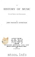 HISTORY OF MUSIC TO THE TIME OF THE TROUBADOURS PDF电子版封面