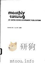 MONTHLY CATALOG OF UNITED STATES GOVERNMENT PUBLICATIONS 1989 PDF电子版封面