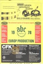 EUROP PRODUCTION THE UNIVERSAL REGISTER OF EUROPEAN EXPORTS 1987 19TH EDITION PRODUCT INDEX PDF电子版封面