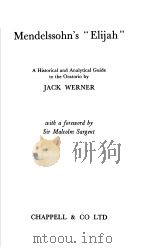 Mendelssohn's “Elijah” PDF电子版封面 JACK WERNER