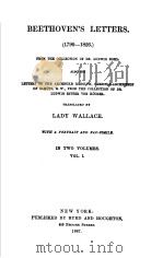 BEETHOVEN'S LETTERS (1790-1826)VOL.Ⅰ PDF电子版封面 LADY WALLACE