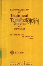 STANDARDIZATION OF TECHNICAL TERMINOLOGY PDF电子版封面