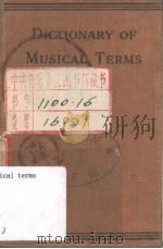 DICTIONARY OF MUSICAL TERMS PDF电子版封面