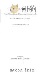 THE CLARINET SECOND REVISED EDITION PDF电子版封面 F.GEOFFREY RENDALL