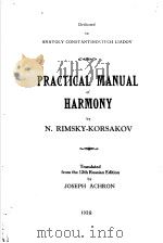 PRACTICAL MANUAL OF HARMONY PDF电子版封面 N.RIMSKY-KORSAKOV