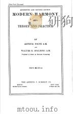 FOOTE AND SPALDING MODERN HARMONY PDF电子版封面 ARTHUR FOOTE A.M. WALTER R.SP