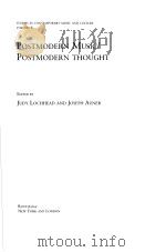 POSTMODERN MUSIC/POSTMODERN THOUGHT PDF电子版封面 JUDY LOCHHEAD AND JOSEPH AUNER