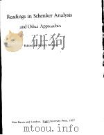 READINGS IN SCHENKER ANALYSIS AND OTHER APPROACHES PDF电子版封面 0300020325 MAURY YESTON