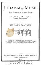 JUDAISM IN MUSIC (DAS JUDENTHUM IN DER MUSIK) PDF电子版封面