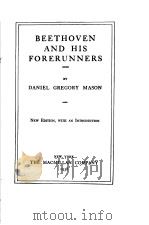 BEETHOVEN AND HIS FORERUNNERS PDF电子版封面